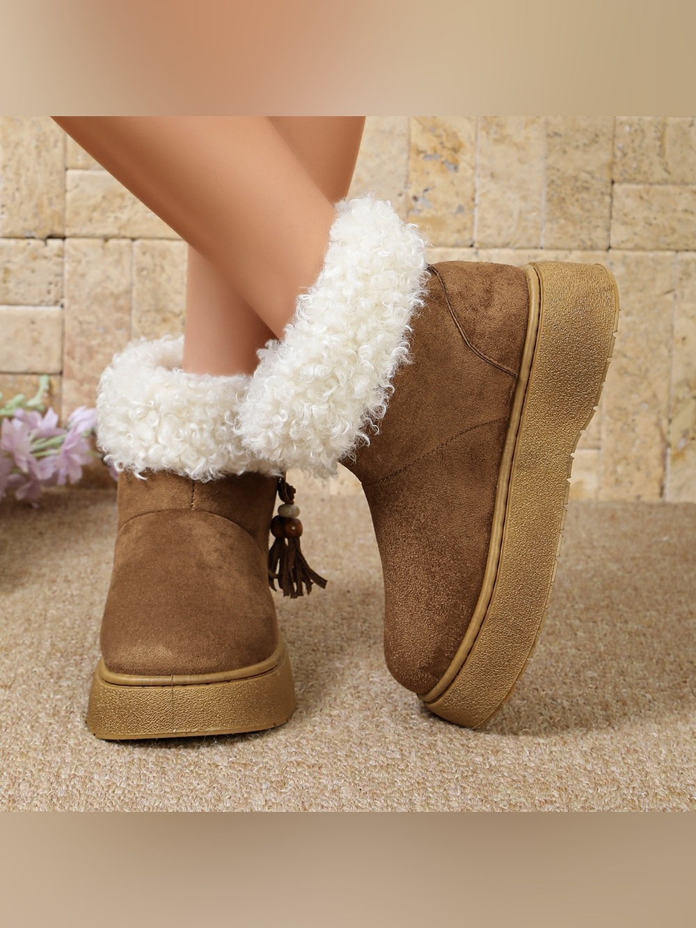 Round Toe Platform Boots - Picture 1 of 12